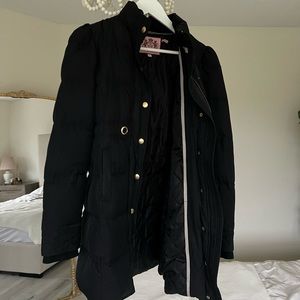 Black juicy couture goose down puffer coat size small